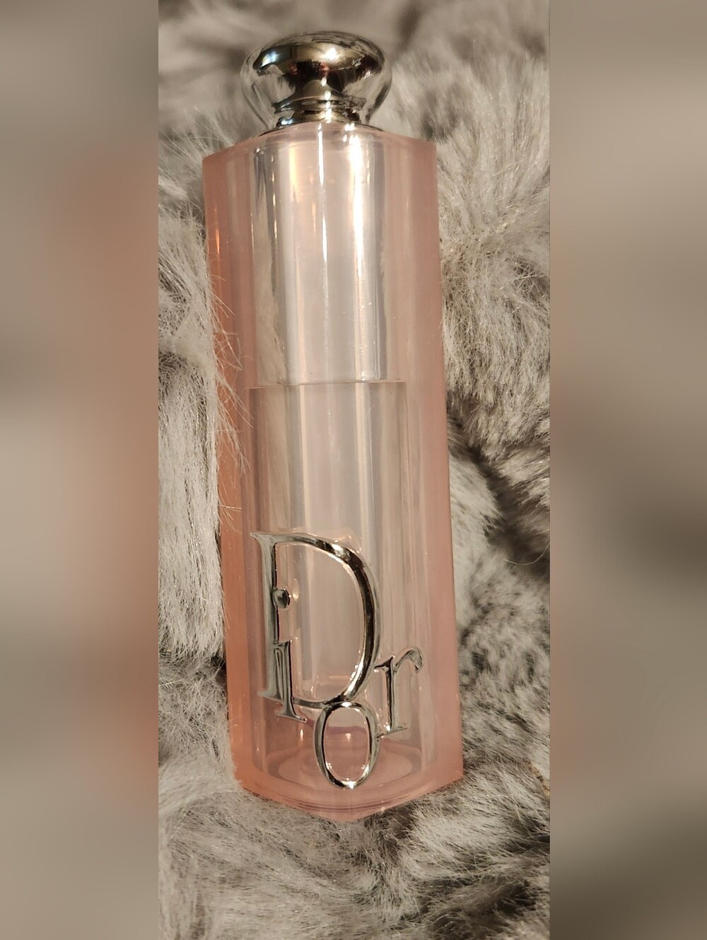 Dior Blush Pink Lipstick Case with Shiny Silver Emblem